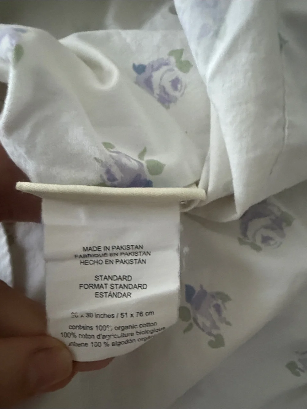 PBK Fitted Sheet and Pillow Case with Small Lavender Floral Pattern